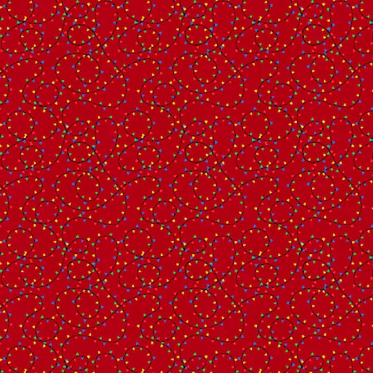 Fabric Editions Red Holiday Lights Cotton Fabric